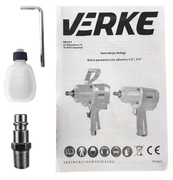 KLUCZ PNEUMATYCZNY 1/2" CZARNY ZESTAW VERKE - obrazek 12