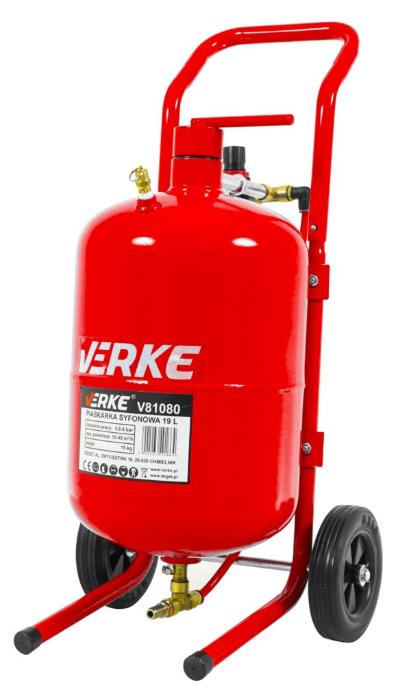 PIASKARKA MOBILNA SYFONOWA 19L 4 DYSZE CZERWONA VERKE - obrazek 5