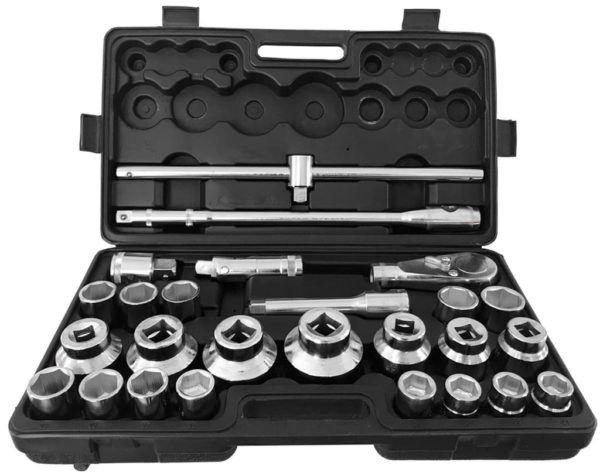 KLUCZE NASADOWE ZESTAW 21-65 3/4"-1" WALIZKA VERKE - obrazek 3