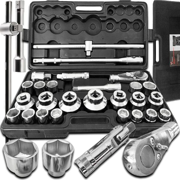 KLUCZE NASADOWE ZESTAW 21-65 3/4"-1" WALIZKA VERKE