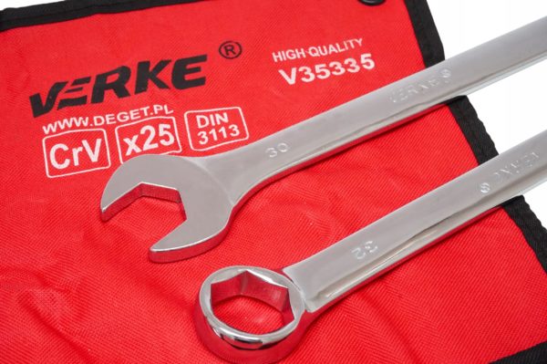 KLUCZE PŁASKO-OCZKOWE 6-32 mm 6-kątne ZESTAW VERKE - obrazek 7