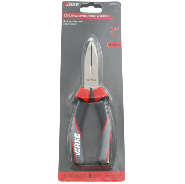 SZCZYPCE WYDŁUŻONE WYGIĘTE 7" 180 mm VERKE - obrazek 6