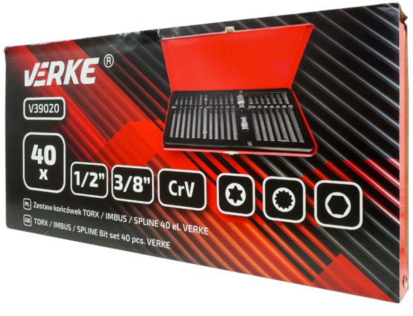 KLUCZE WPUSTOWE IMBUS TORX SPLINE CR-V ZESTAW 40 VERKE - obrazek 18