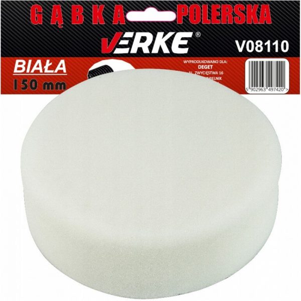 GĄBKA POLERSKA 150mm BIAŁA TWARDA VERKE