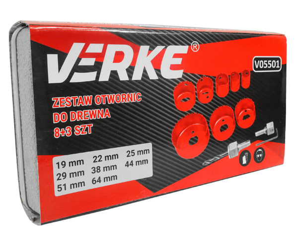 ZESTAW OTWORNIC DO DREWNA 19-64 MM 8+3 SZT. VERKE - obrazek 15