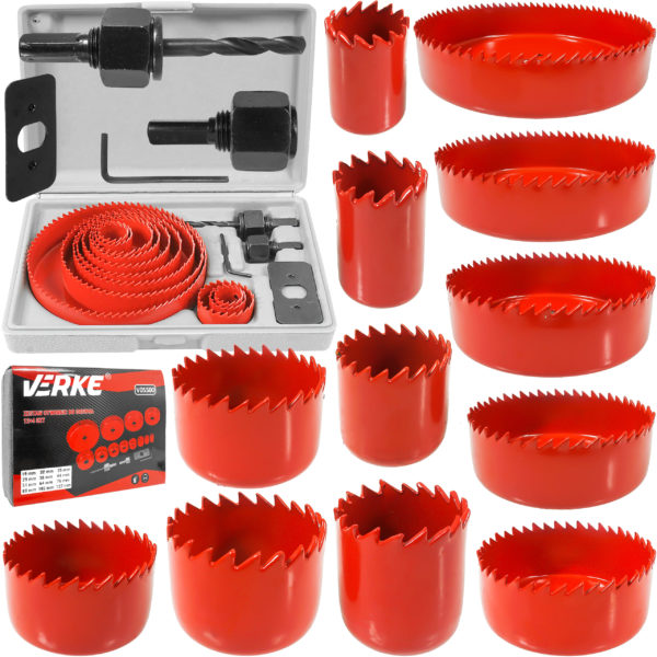 ZESTAW OTWORNIC DO DREWNA 19-127 mm 12+4 SZT. VERKE