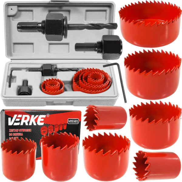 ZESTAW OTWORNIC DO DREWNA 19-64 MM 8+3 SZT. VERKE