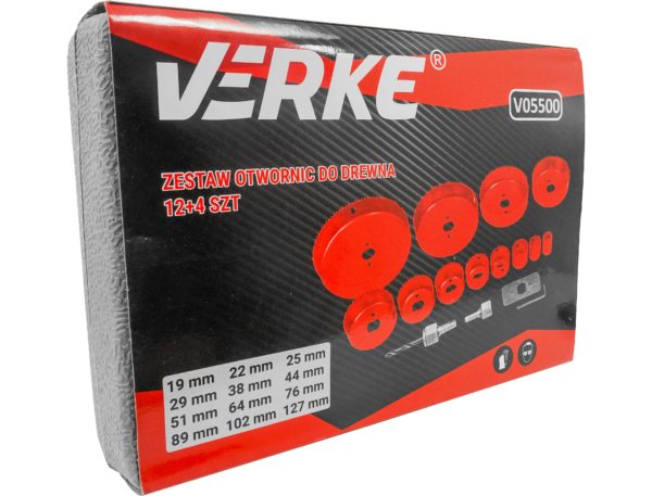 ZESTAW OTWORNIC DO DREWNA 19-127 mm 12+4 SZT. VERKE - obrazek 19