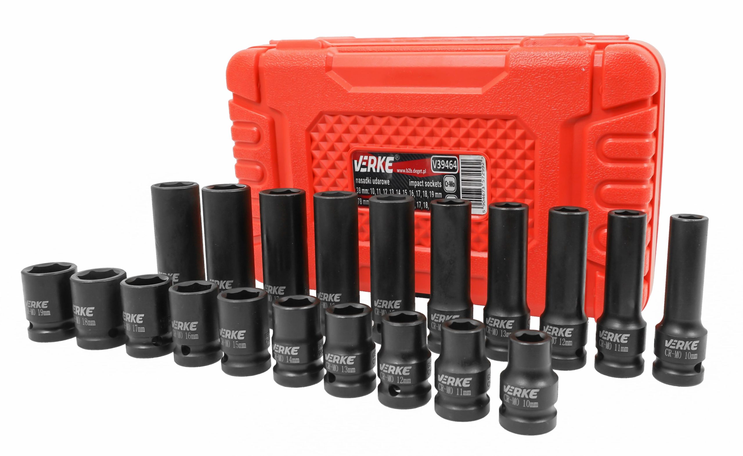 NASADKI UDAROWE DŁUGIE I KRÓTKIE 1/2" 20 SZT 10-19mm VERKE - obrazek 11