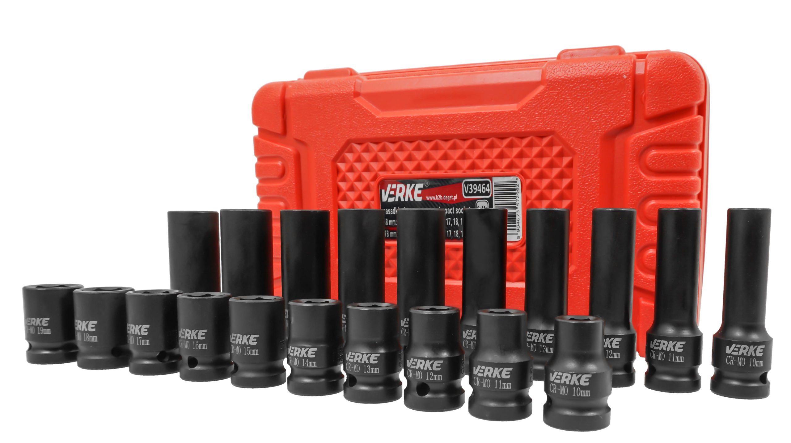NASADKI UDAROWE DŁUGIE I KRÓTKIE 1/2" 20 SZT 10-19mm VERKE - obrazek 3