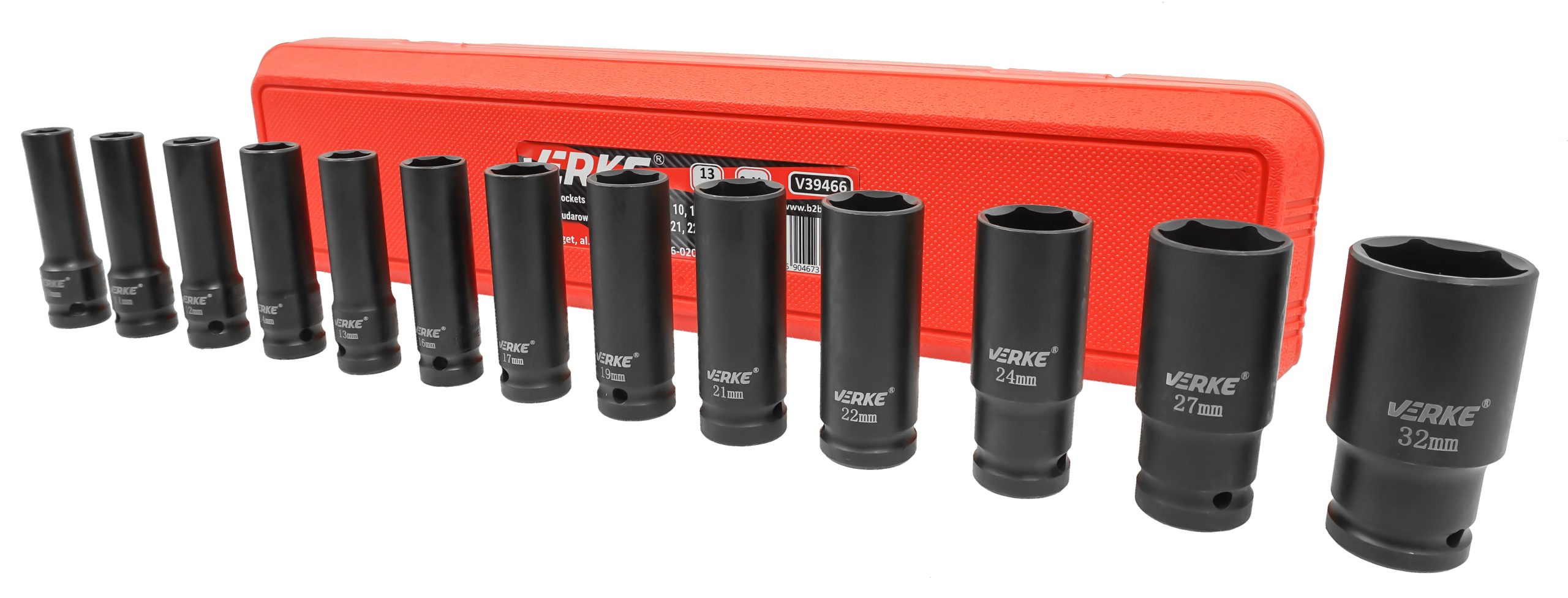 NASADKI UDAROWE DŁUGIE 1/2" 13 SZT 10-32mm VERKE - obrazek 11