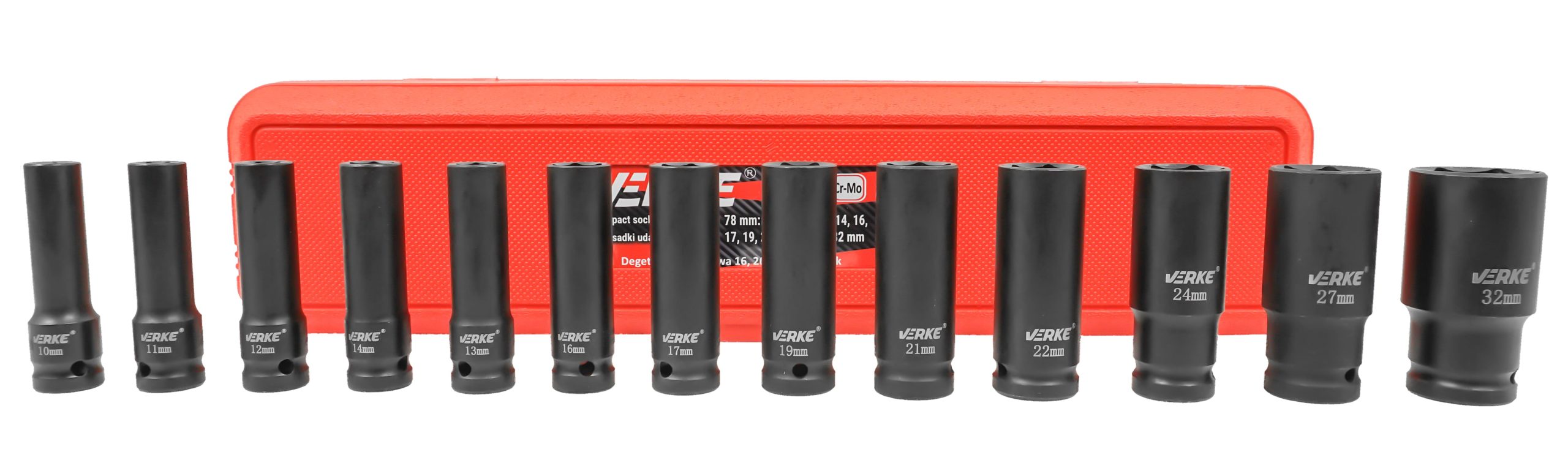 NASADKI UDAROWE DŁUGIE 1/2" 13 SZT 10-32mm VERKE - obrazek 4