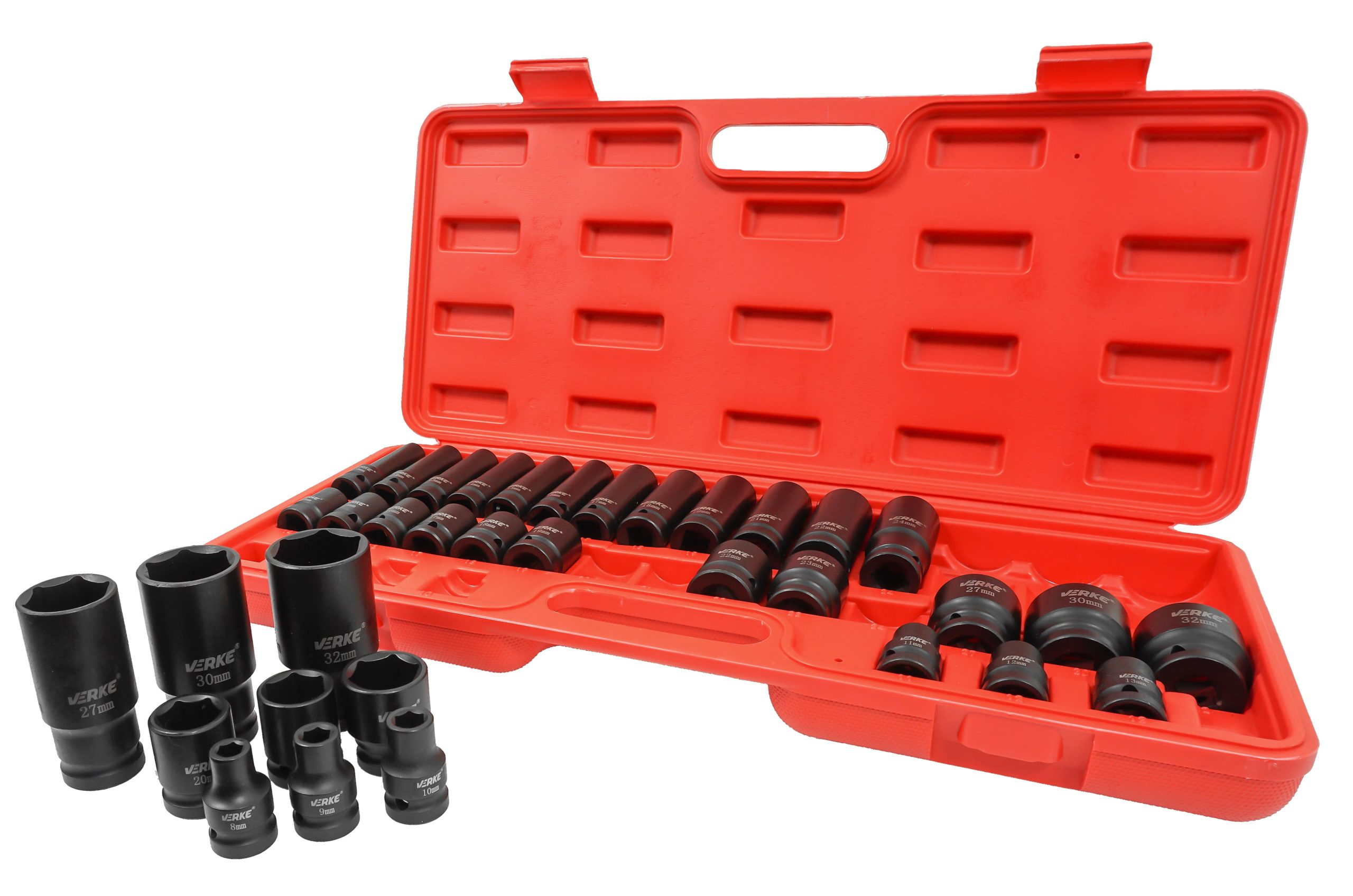 NASADKI UDAROWE DŁUGIE I KRÓTKIE 1/2" 35 SZT 8-32mm VERKE - obrazek 9