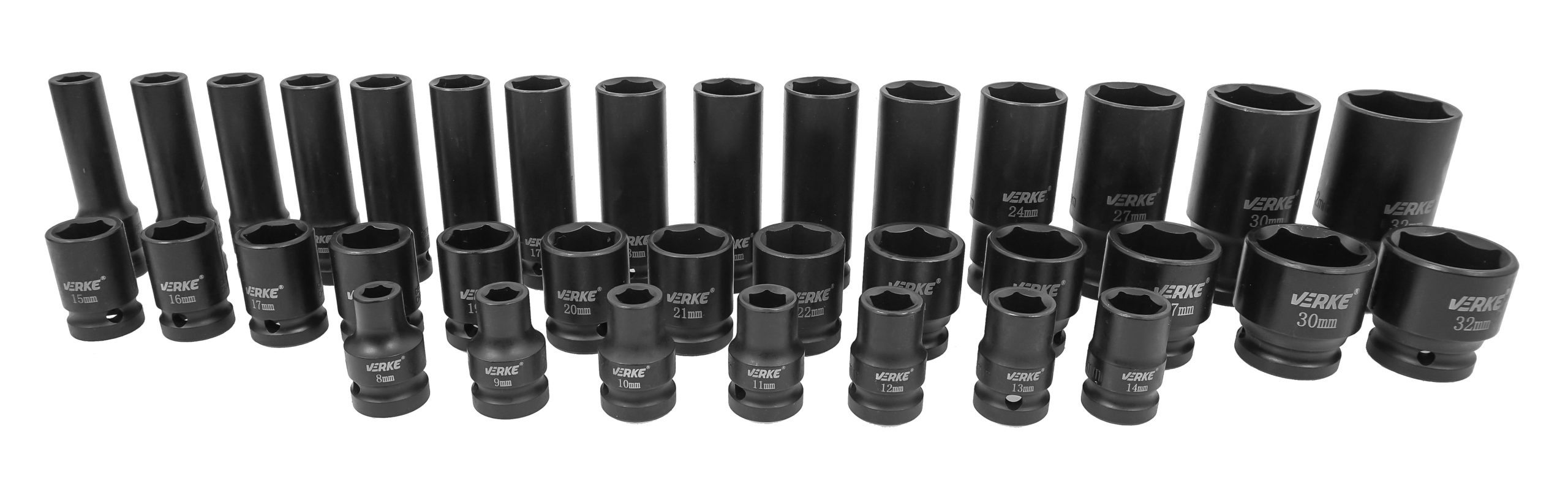 NASADKI UDAROWE DŁUGIE I KRÓTKIE 1/2" 35 SZT 8-32mm VERKE - obrazek 7