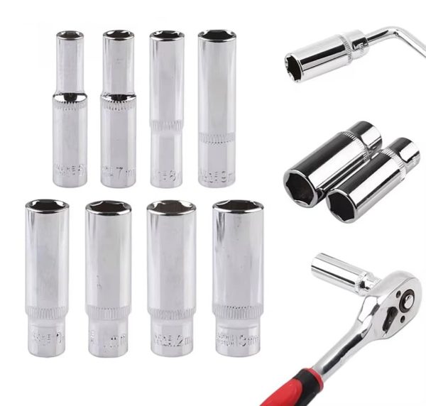 ZESTAW NASADEK DŁUGICH 1/4" 6-13 mm 8 SZT VERKE - obrazek 7