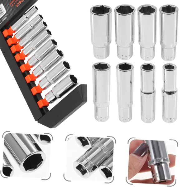 ZESTAW NASADEK DŁUGICH 1/4" 6-13 mm 8 SZT VERKE - obrazek 8