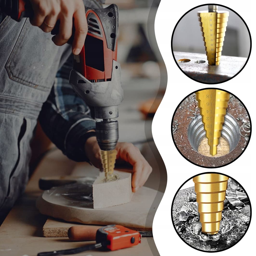 WIERTŁA STOPNIOWE HSS-TiN 4-32 MM 3 SZT. VERKE - obrazek 18