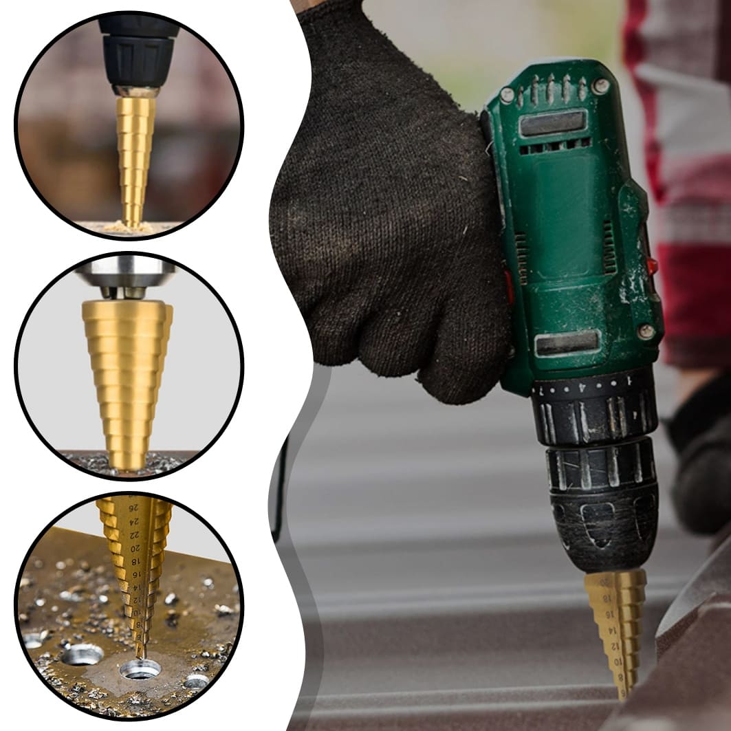 WIERTŁA STOPNIOWE HSS-TiN 4-32 MM 3 SZT. VERKE - obrazek 8