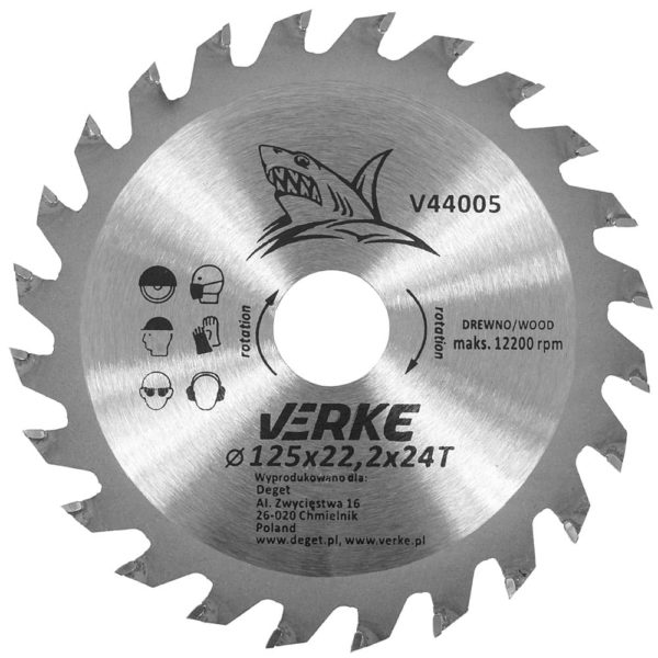 TARCZA WIDIOWA 125mm*22.2mm*24T VERKE - obrazek 3