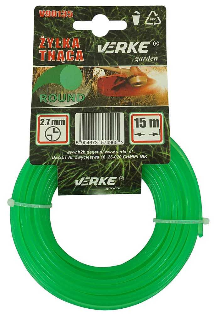 ŻYŁKA DO KOSY SPALINOWEJ OKRĄGŁA 2,7 mm 15m VERKE GARDEN - obrazek 3