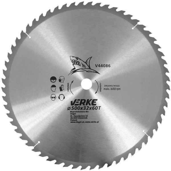 TARCZA WIDIOWA 500mm*32,0mm*60T VERKE - obrazek 4