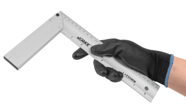 KĄTOWNIK STOLARSKI CIESIELSKI ALUMINIOWY BUDOWLANY WINKIEL PRZYMIAR 250mm VERKE - obrazek 5