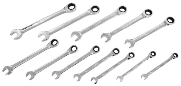 KLUCZE PŁASKO-OCZKOWE Z GRZECHOTKĄ 8-19 mm 12 SZT. VERKE - obrazek 4