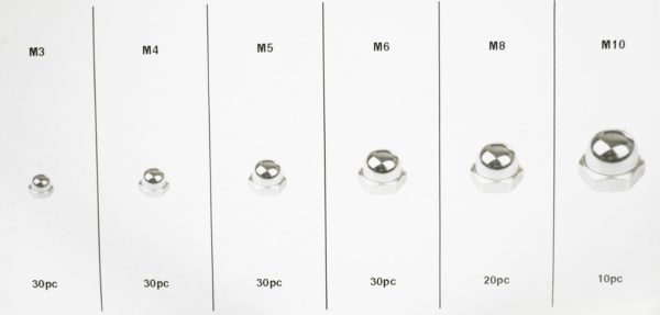 NAKRĘTKI KOŁPAKOWE METRYCZNE M3-M10 150 SZT VERKE - obrazek 10