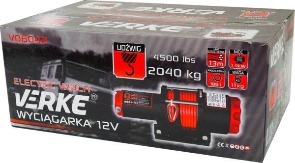 WYCIĄGARKA 12V, 4500 LBS, SYNTETYCZNA LINA VERKE - obrazek 5