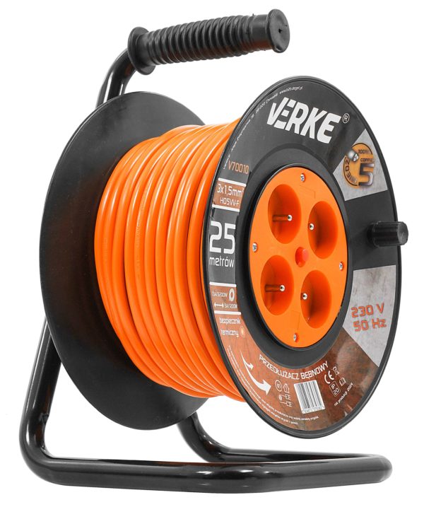 PRZEDŁUŻACZ BĘBNOWY 3x1,5mm, 25m NA BĘBNIE VERKE - obrazek 6