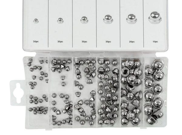 NAKRĘTKI KOŁPAKOWE METRYCZNE M3-M10 150 SZT VERKE - obrazek 4