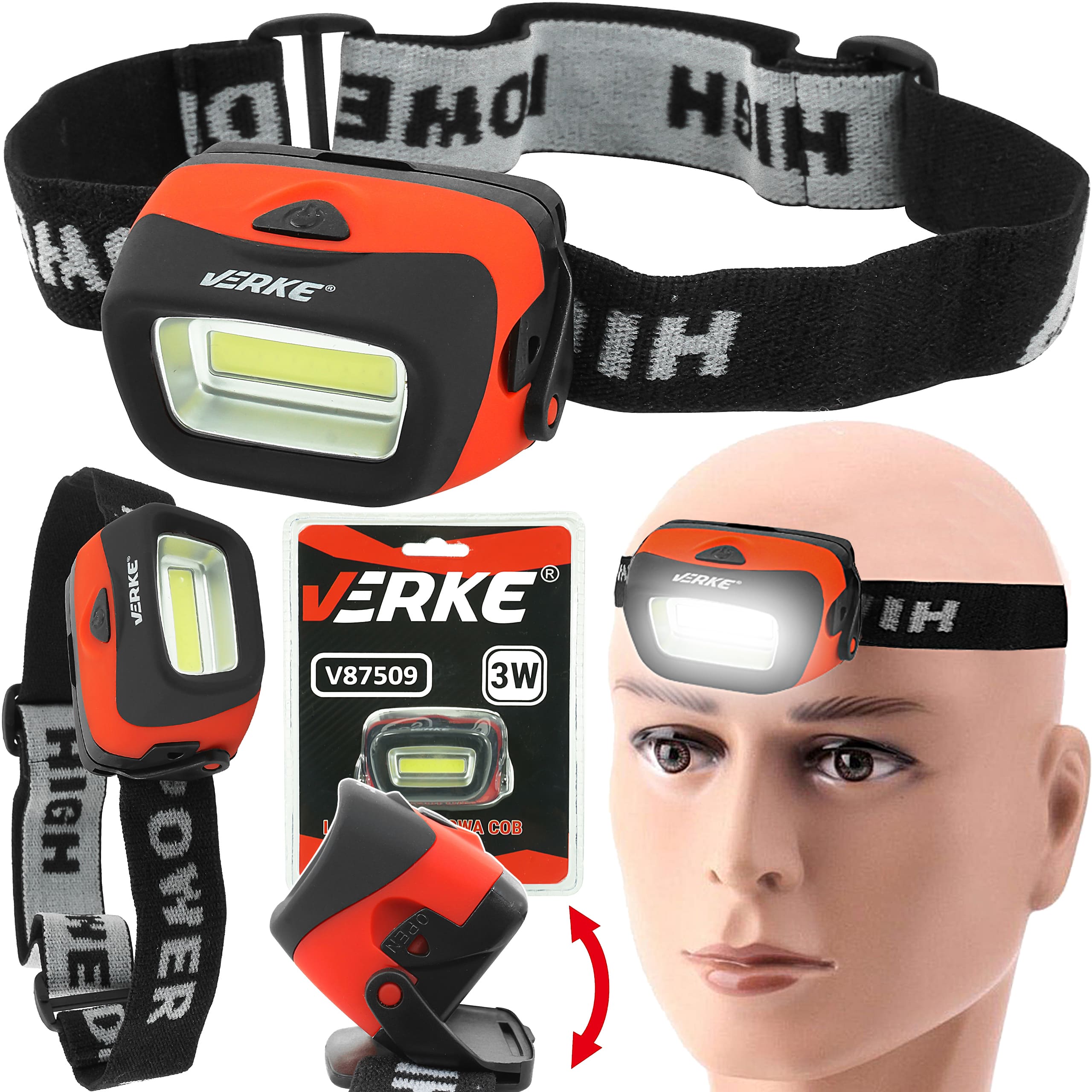 LATARKA CZOŁOWA COB 3W VERKE