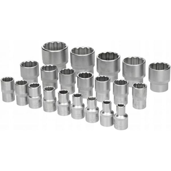 KLUCZE NASADOWE 1/2 NASADKI SPLINE 12 KĄTNE DWUNASTOKĄTNE 8-36mm ZESTAW VERKE - obrazek 10