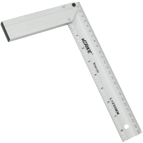 KĄTOWNIK STOLARSKI CIESIELSKI ALUMINIOWY BUDOWLANY WINKIEL PRZYMIAR 250mm VERKE - obrazek 3