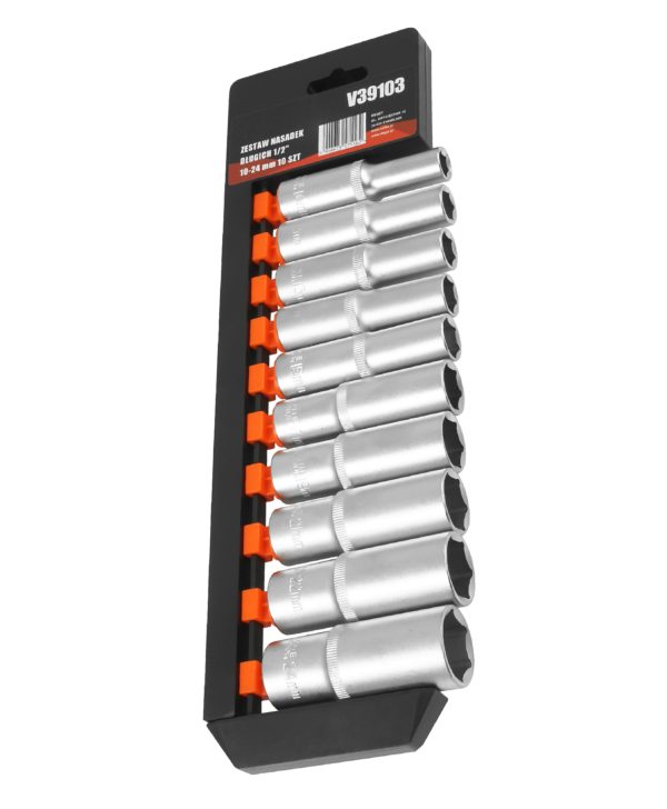 KLUCZE NASADOWE DŁUGIE 1/2 NASADKI ZESTAW KLUCZY NASADOWYCH NASADEK 10-24mm VERKE - obrazek 3