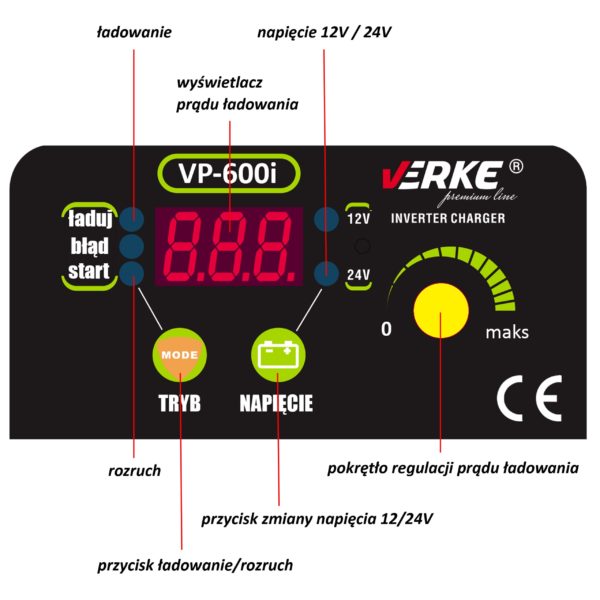 PROSTOWNIK Z ROZRUCHEM INWERTOROWY VP-600I VERKE PREMIUM LINE - obrazek 11