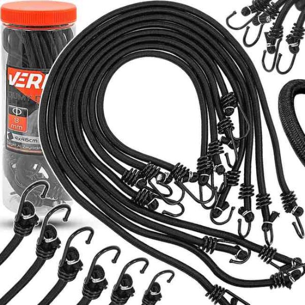 GUMY DO MOCOWANIA BAGAŻU 8 mm, 8 SZTUK HACZYKI V2 VERKE