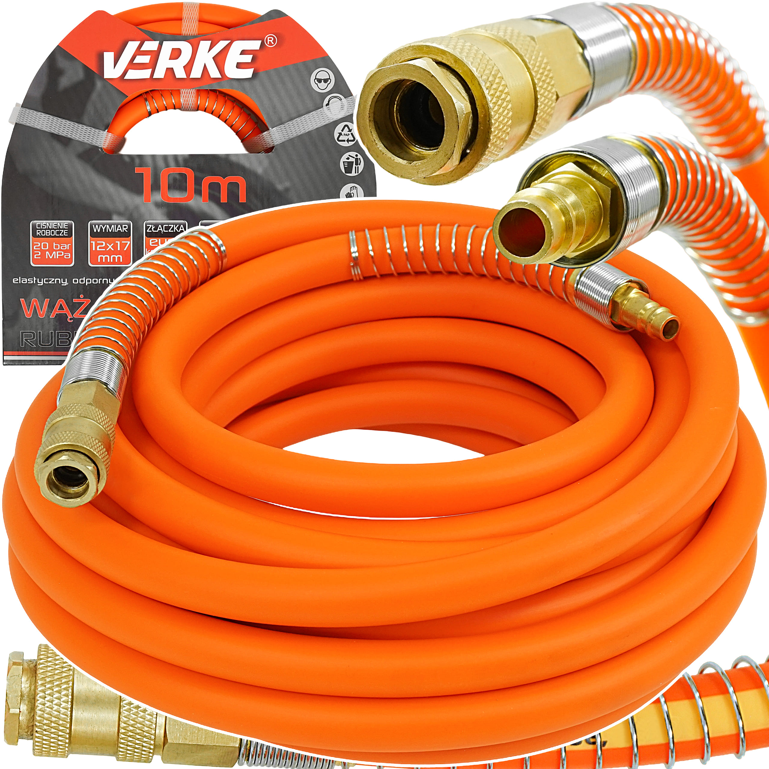 WĄŻ PNEUMATYCZNY DO KOMPRESORA, 12x17MM, 10M VERKE
