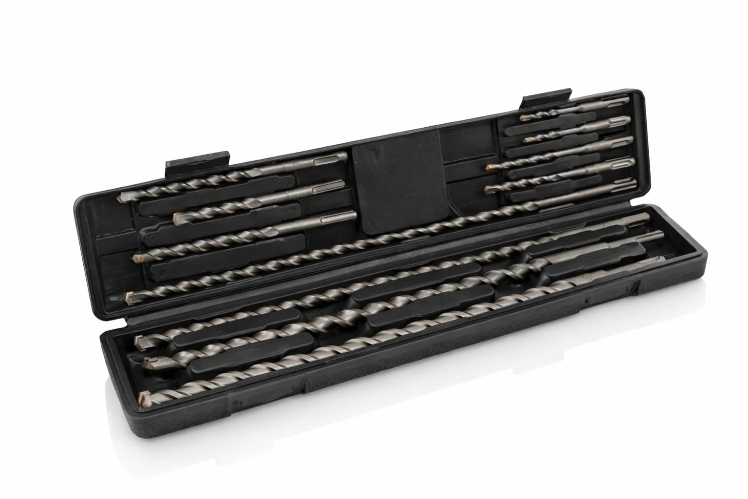 WIERTŁA DO BETONU ZESTAW WIERTEŁ S4 I DŁUT SDS+ 9+3 szt ETUI - obrazek 3